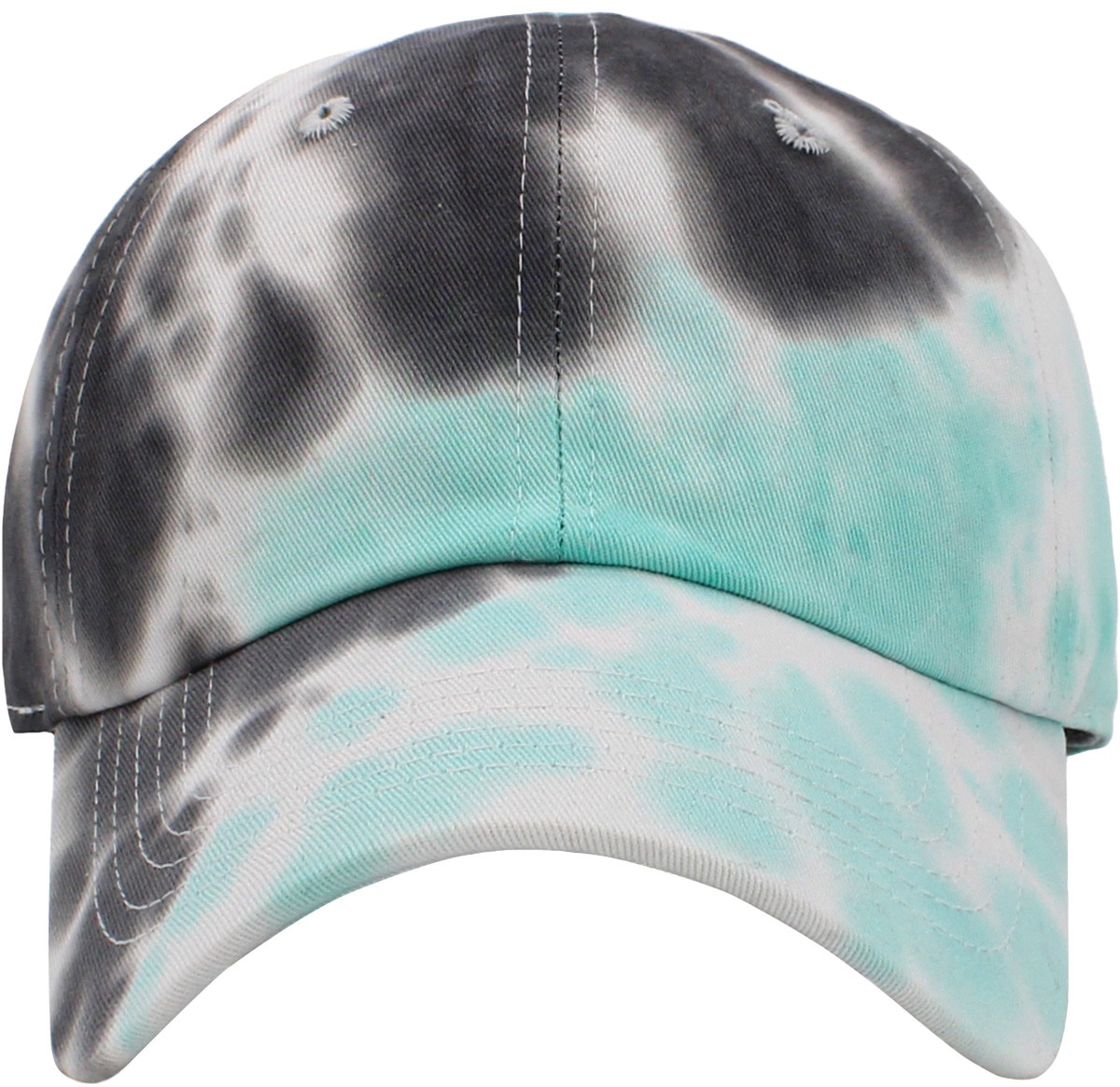 Tiedye Black Mint Low Profile Baseball Caps Front View